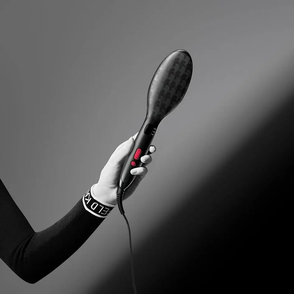 Щетка-выпрямитель Rowenta Powerstraight Karl Lagerfeld, черная (CF582LF0) - фото 6