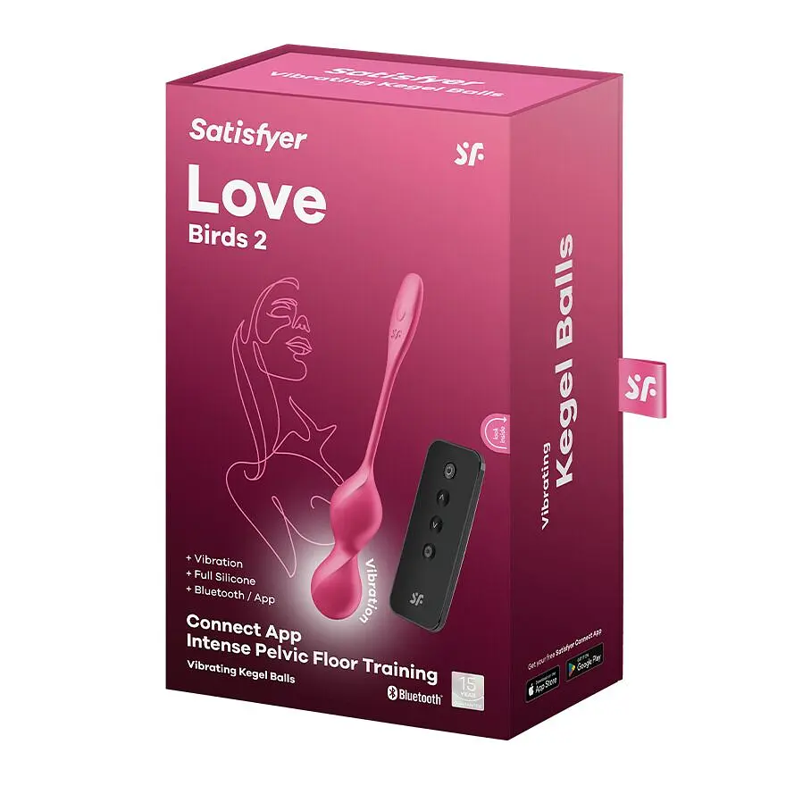 Вагінальні смарт-кульки з вібрацією Satisfyer Love Birds 2 Connect App Red, 86 г, пульт ДК Satisfyer SX0571 99893 - фото 2