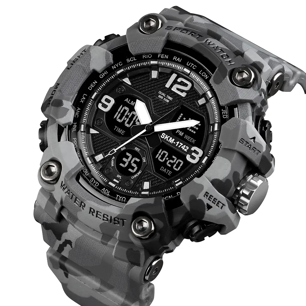 Наручний годинник чоловічий 1742 Gray Military. Skmei acs0030609 - фото 3