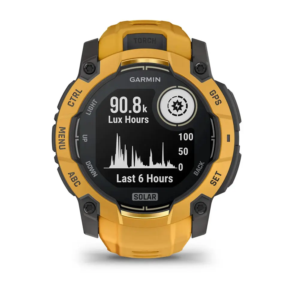 Смарт-годинник Garmin Instinct 3 50 мм Solar Sunburst (помаранчевий) - фото 2