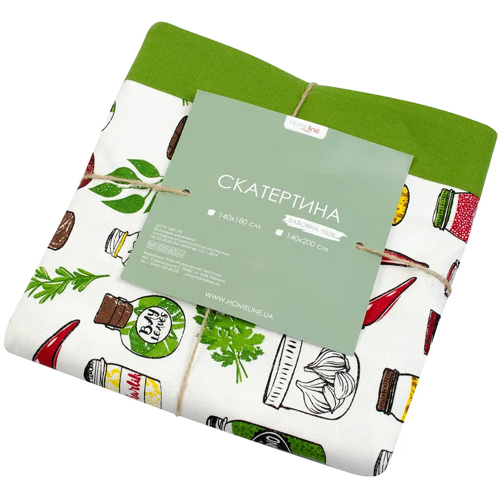 Скатерть Home Line Специи 180х140 салатовая (162766) - фото 3