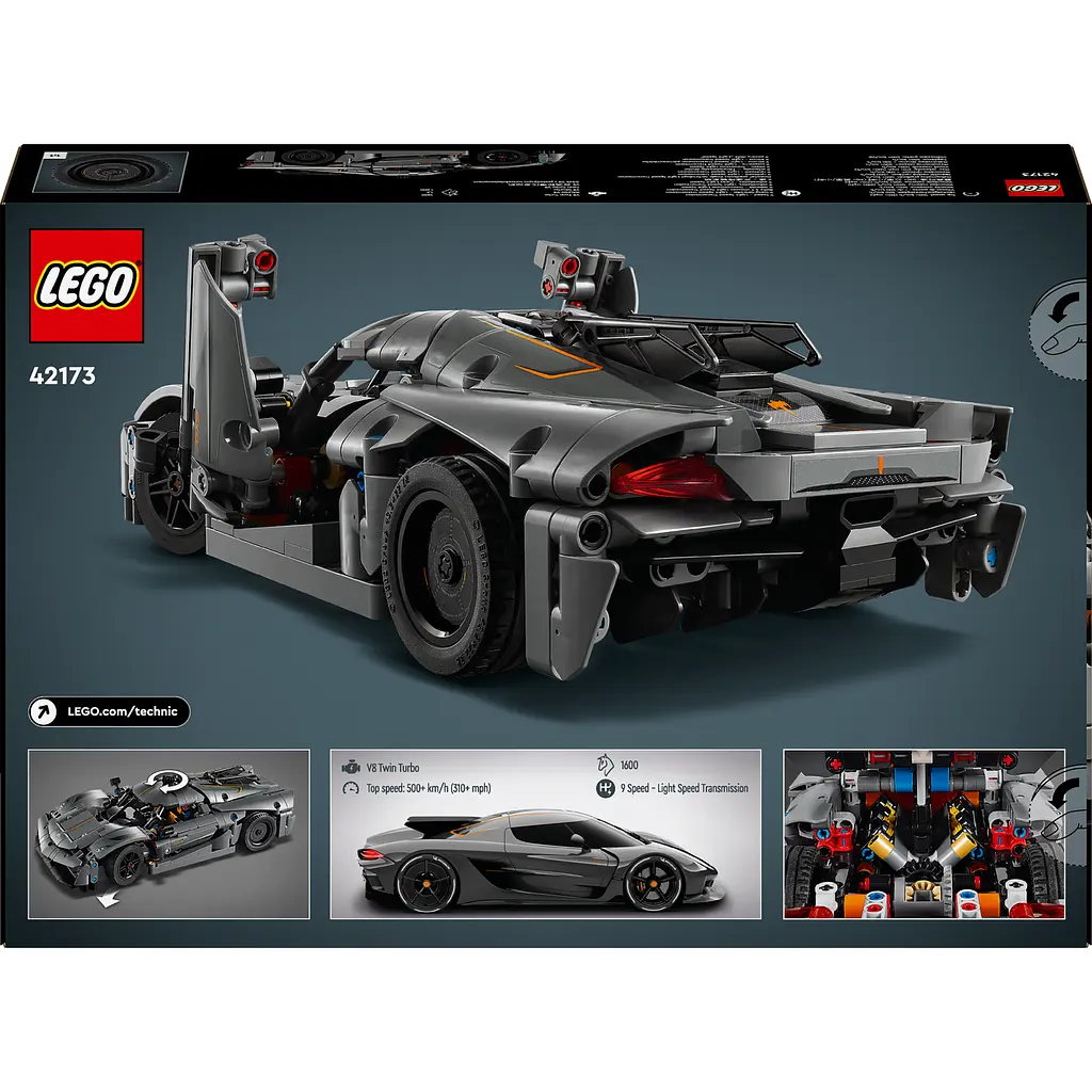 Конструктор LEGO Technic Koenigsegg Jesko Absolut - сірий гіперкар 801 деталей (42173) - фото 2