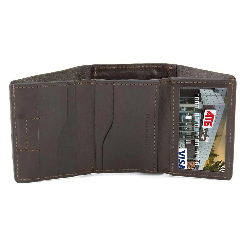 Кожаный женский кошелек Grande Pelle 8х10х2 см acs0029356 - фото 6