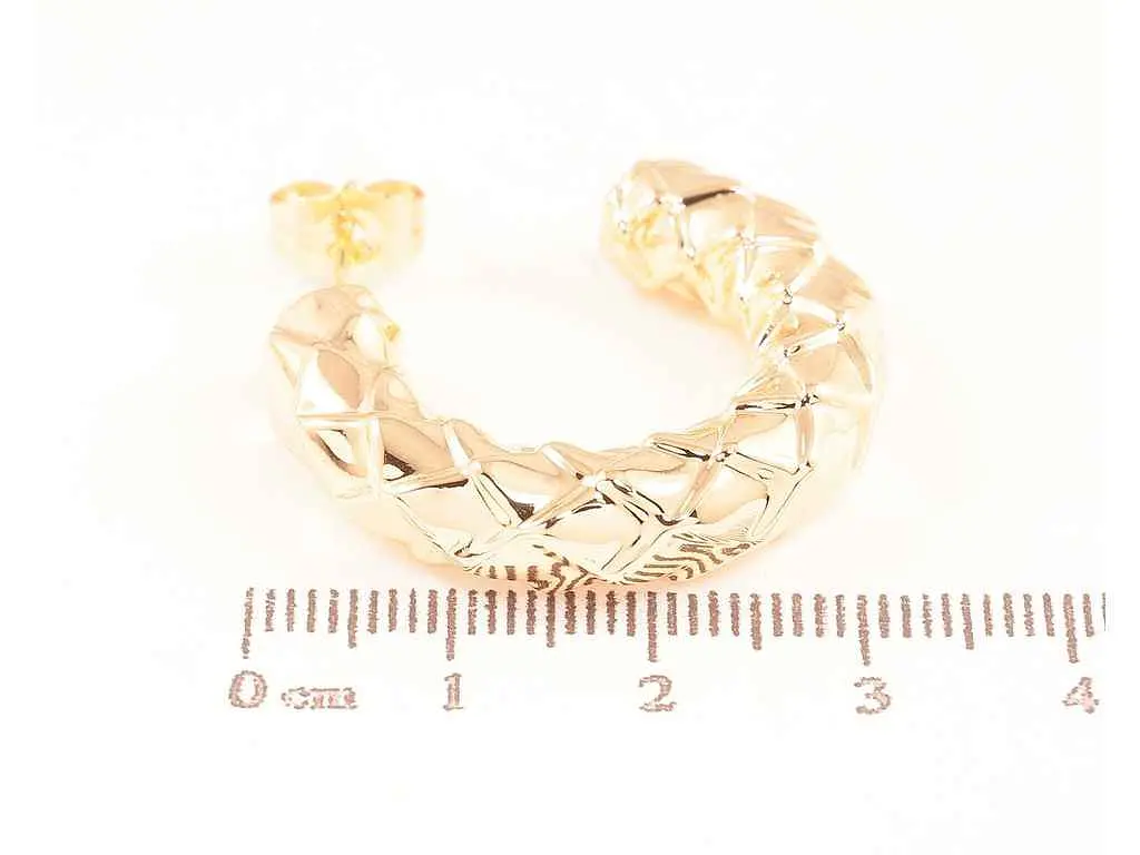 Сережки Xuping пусети позолота 18K "Об'ємні дуги з візерунком" 285919 - фото 2