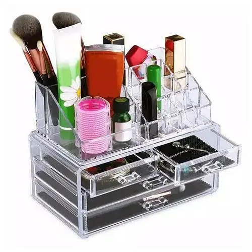 Органайзер для зберігання косметики 4DRAWER Акриловий прозорий настільний ящик - бокс для косметики та біжутерії - фото 3