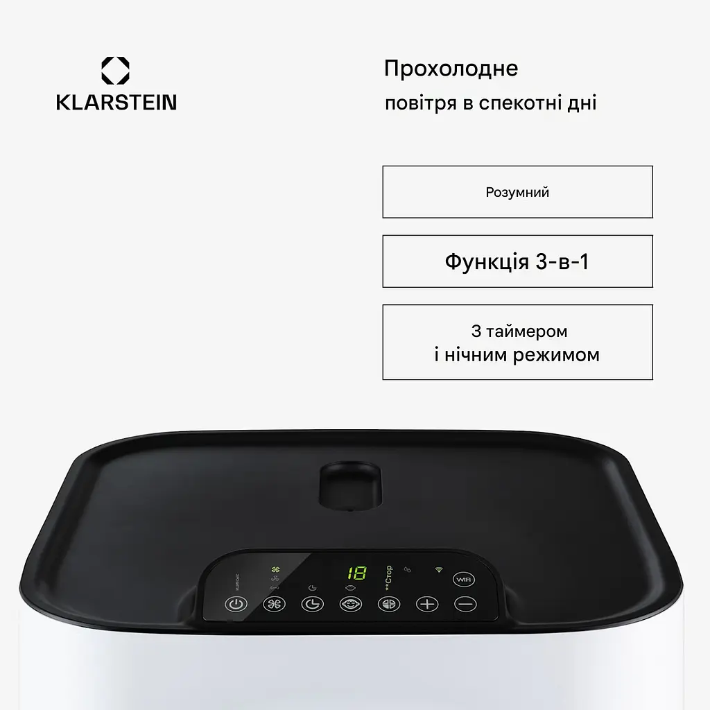 Кондиціонер мобільний Klarstein Kraftwerk Smart 11500 BTU білий (10040189) - фото 4