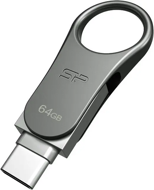 USB Flash накопичувач Silicon Power 64GB Mobile C80 USB 3.0/Type-C silver (SP064GBUC3C80V1S) - фото 2
