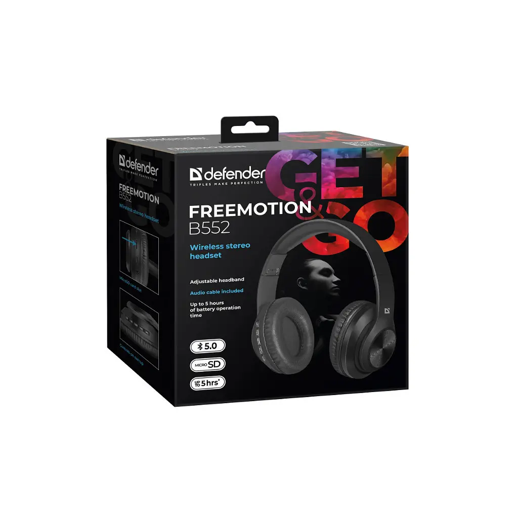 Навушники Defender FreeMotion B552 Bluetooth Black (63552) - фото 7