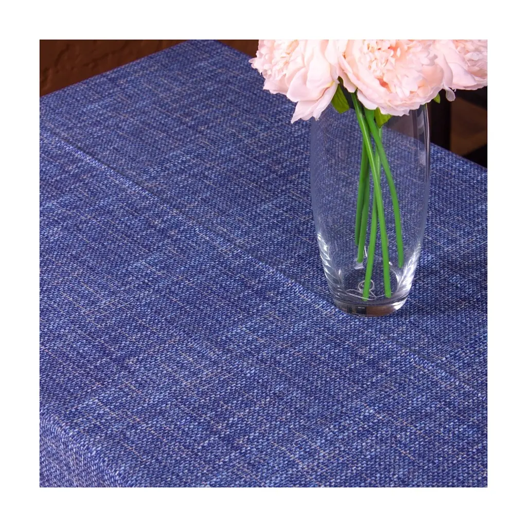 Скатертина MirSon Рогожа №209 Blue Binding 130x130 см (2200006738145) - фото 2