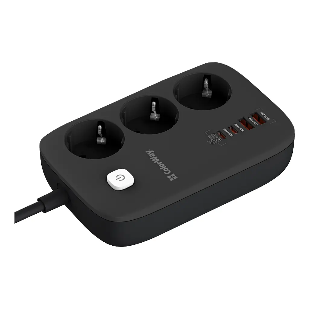 Мережевий фільтр живлення ColorWay CW-CHE34PDB 3 роз/4USB GaN3 Pro (CW-CHE34PDB) - фото 6
