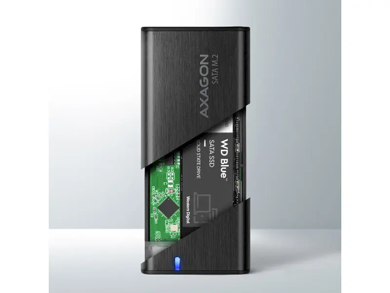 Кишеня для накопичувача AXAGON SuperSpeed+ Raw Box Black (EEM2-SBC) - фото 8