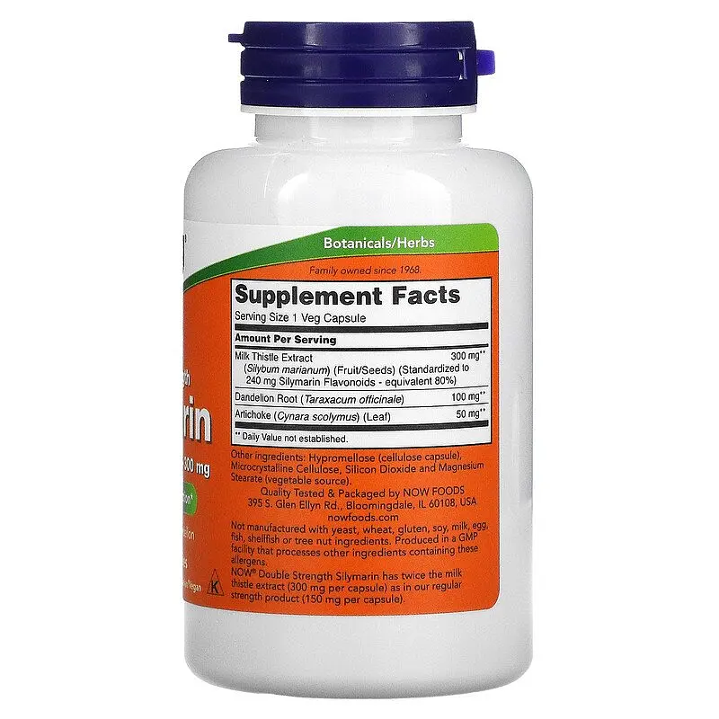Розторопша (Силімарин) Milk Thistle Extract (Silymarin 240 mg) 100 капсул NOW vit0004992 - фото 2