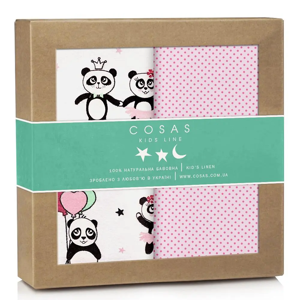 Багаторазові пелюшки дитячі PINK PANDA 2шт COSAS (4822052053201)