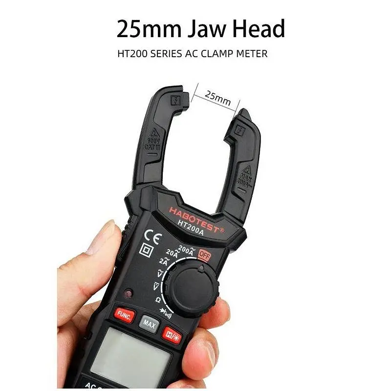 Затискний вимірювач Habotest AC600V/200A, DC600V (HT200A) - фото 4