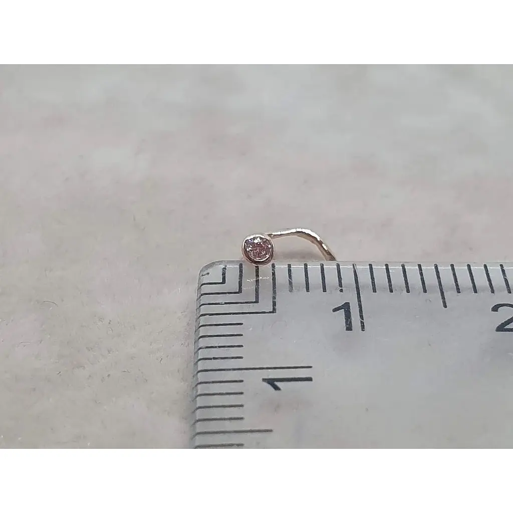 Золотая серьга-пирсинг в нос Dear с фианитом.1024.1 - фото 3