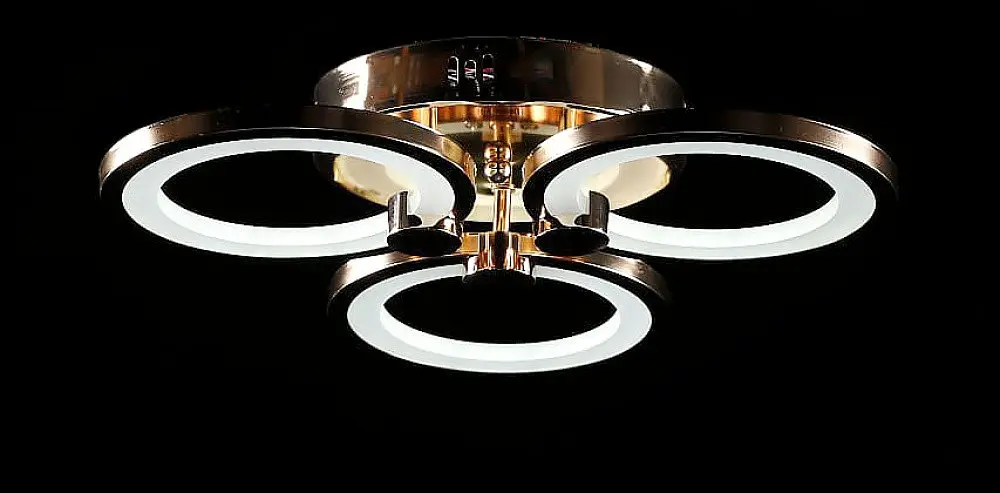 Люстра стельова LED Splendid Ray LK38/3, 80W, золото, білий, з пультом, сучасний стиль - фото 3