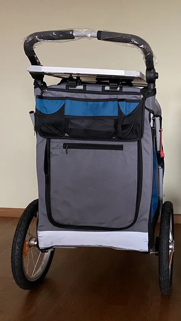 Візок для собак Pet Travel Blue зі столиком чохлом і дощовиком Large - фото 3