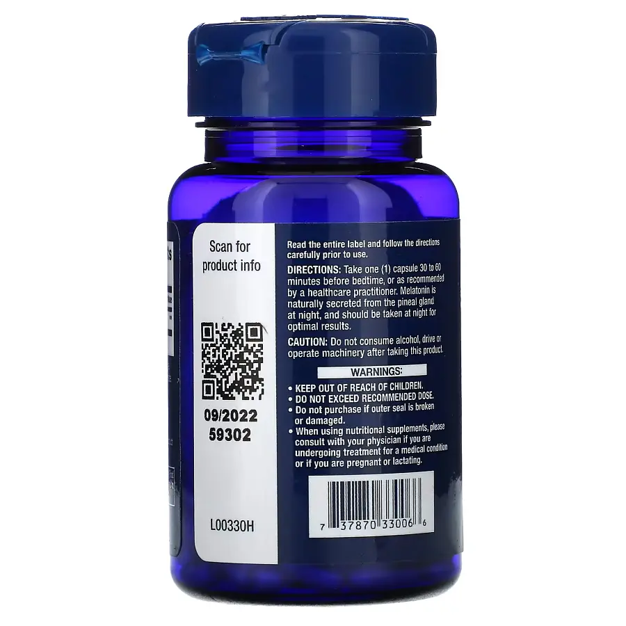 Натуральна добавка Life Extension Melatonin 3 mg, 60 вегакапсул - фото 3