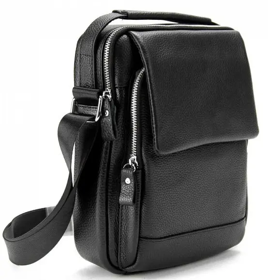 Чоловіча сумка з натуральної шкіри Tiding Bag Чорна - фото 4