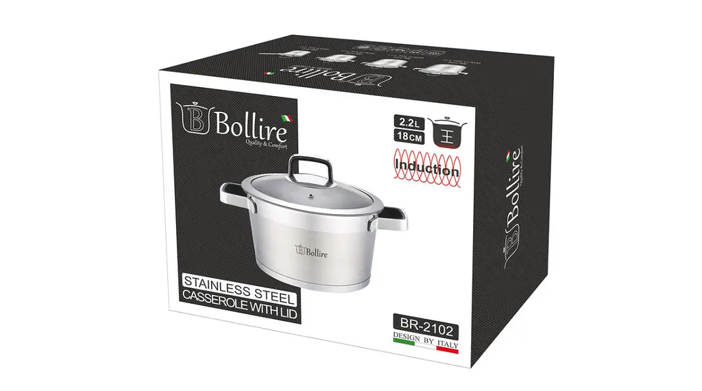 Каструля з кришкою Bollire BR-2102 2,2 л 18х10,5 см - фото 2