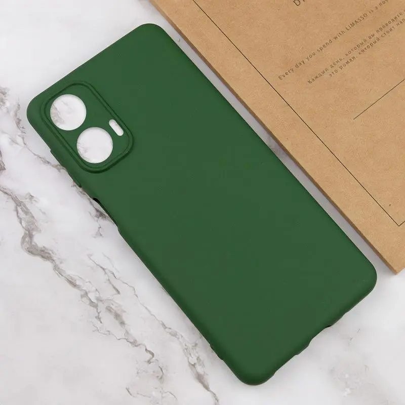Чохол TPU Getman Liquid Silk Full Camera для Motorola Moto G24 Зелений / Dark green - фото 4