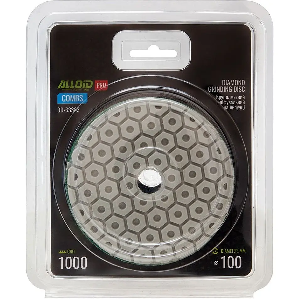 Круг алмазный Alloid Building Tools Combs шлифовальный на липучке 100 мм зерно 1000 (DD-63383) - фото 4