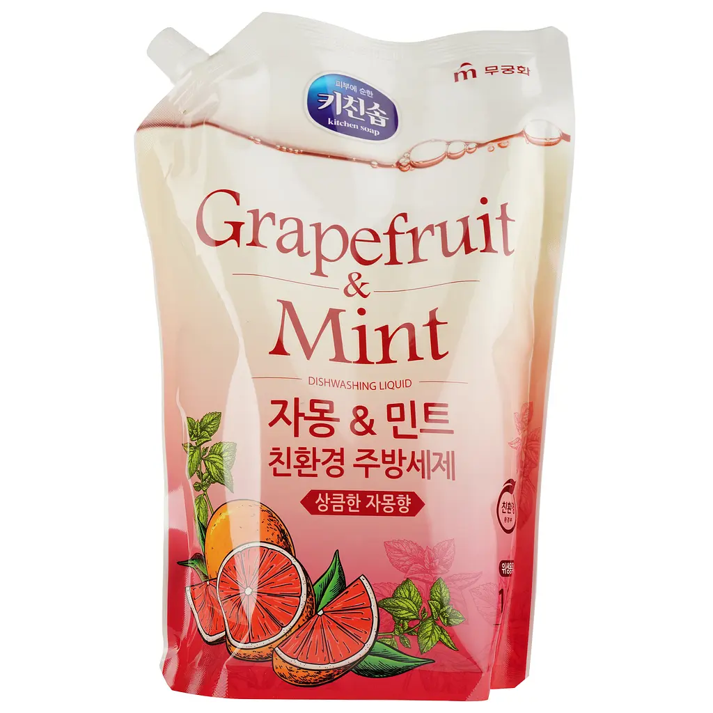Мийний засіб Mukunghwa Kitchen Soap Grapefruit & Mint Dishwashing Detergent 1.2 л - фото 2