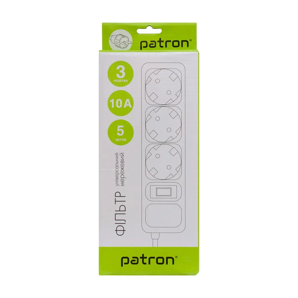 Мережевий фільтр живлення Patron EXT-PN-SP-1035-GR, 5m Gray (EXT-PN-SP-1035-GR) - фото 3