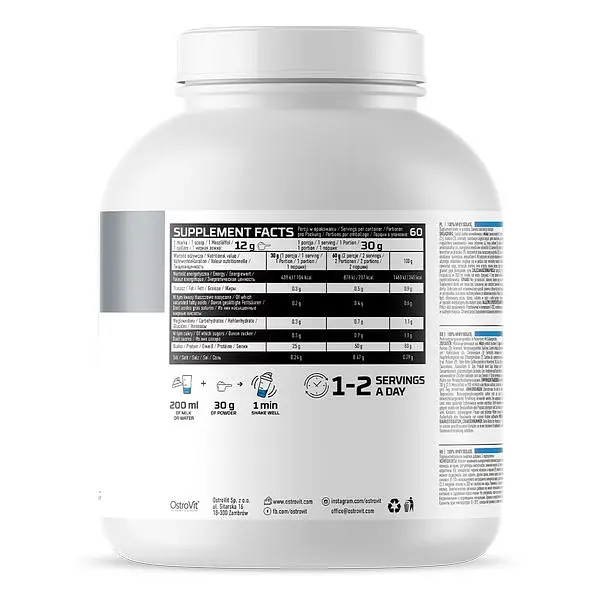 Протеїн OstroVit 100% Whey Isolate Ваніль 1.8 кг - фото 2