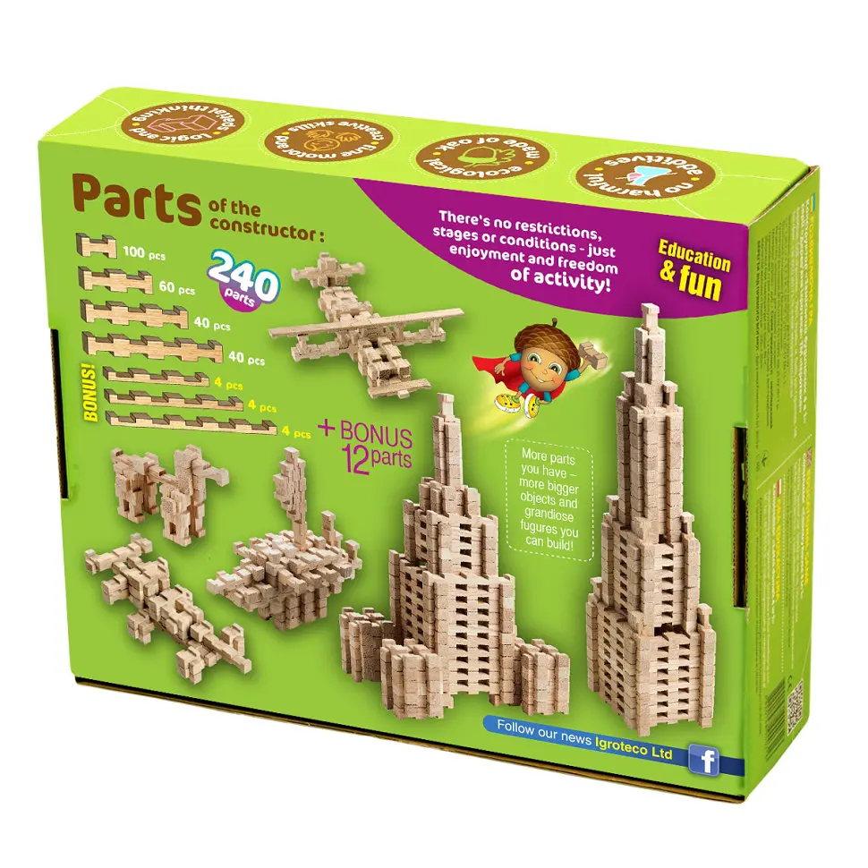 Дерев'яний конструктор Фантазія Igroteco 900033 240 деталей - фото 2