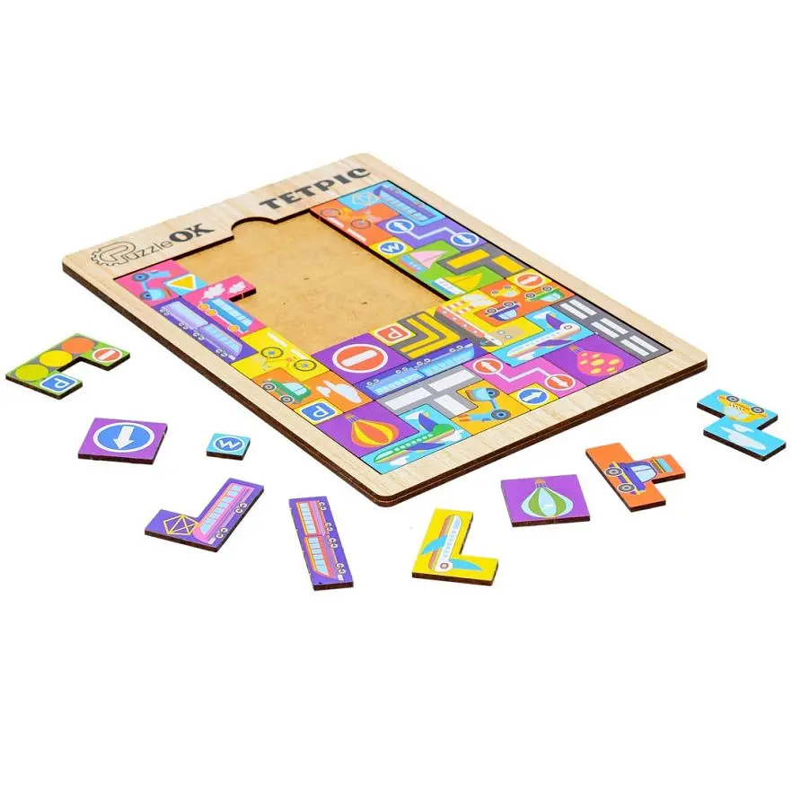 Розвиваюча іграшка PuzzleOK Тетріс Транспорт Puz-22922 дерев'яна - фото 2