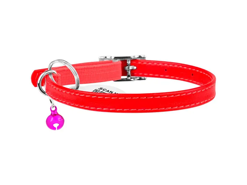 Ошейник для животных WAUDOG Glamour с QR паспортом Д 17-20 см красный (32753) - фото 2