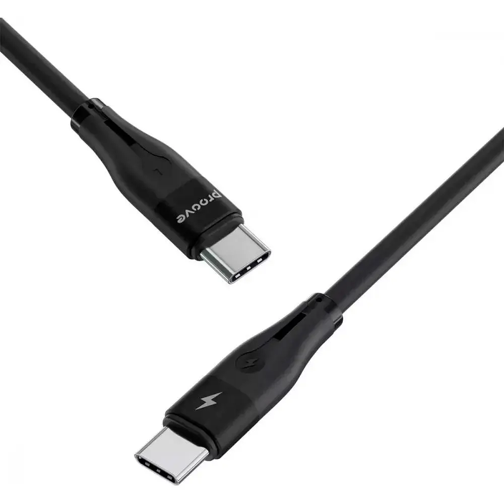 Кабель Proove Soft Silicone USB-C to USB-C 60W 1m Black (CCSO60002201) [130635] - фото 3