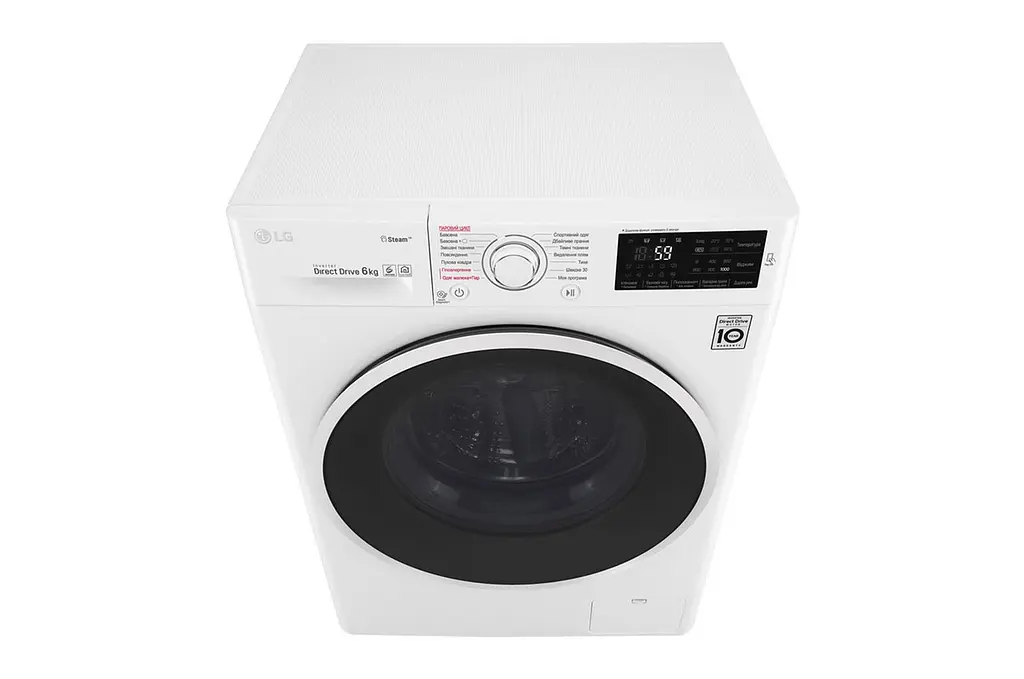 Стиральная машина LG с фронтальной загрузкой F0J6NS0W, 6кг, 1000, A+++, Пар, глубина 45см, Дисплей, Инвертор, Белый (F0J6NS0W) - фото 7