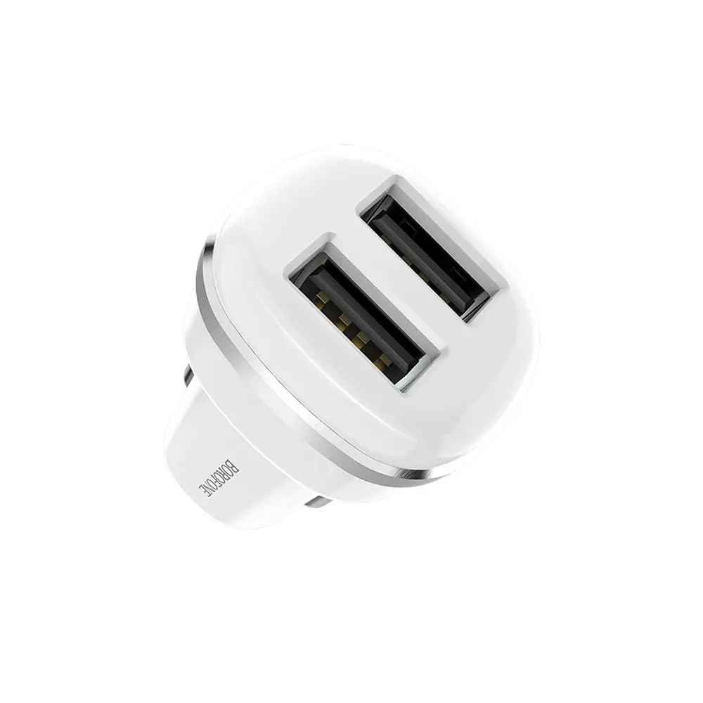 Автомобільний зарядний пристрій Borofone BZ13 2 USB білий - фото 2