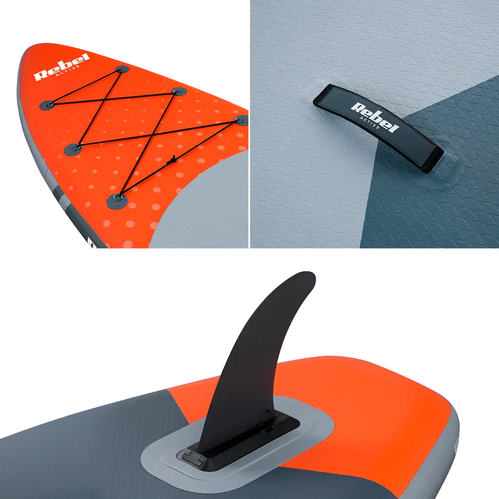SUP доска Rebel Active 350 см с аксессуарами сапборд 150 кг 350 x 81 х 15 см Orange - фото 7