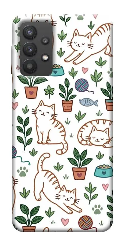 TPU чохол Demsky Cats pattern для Samsung Galaxy A32 (A326B) 5G