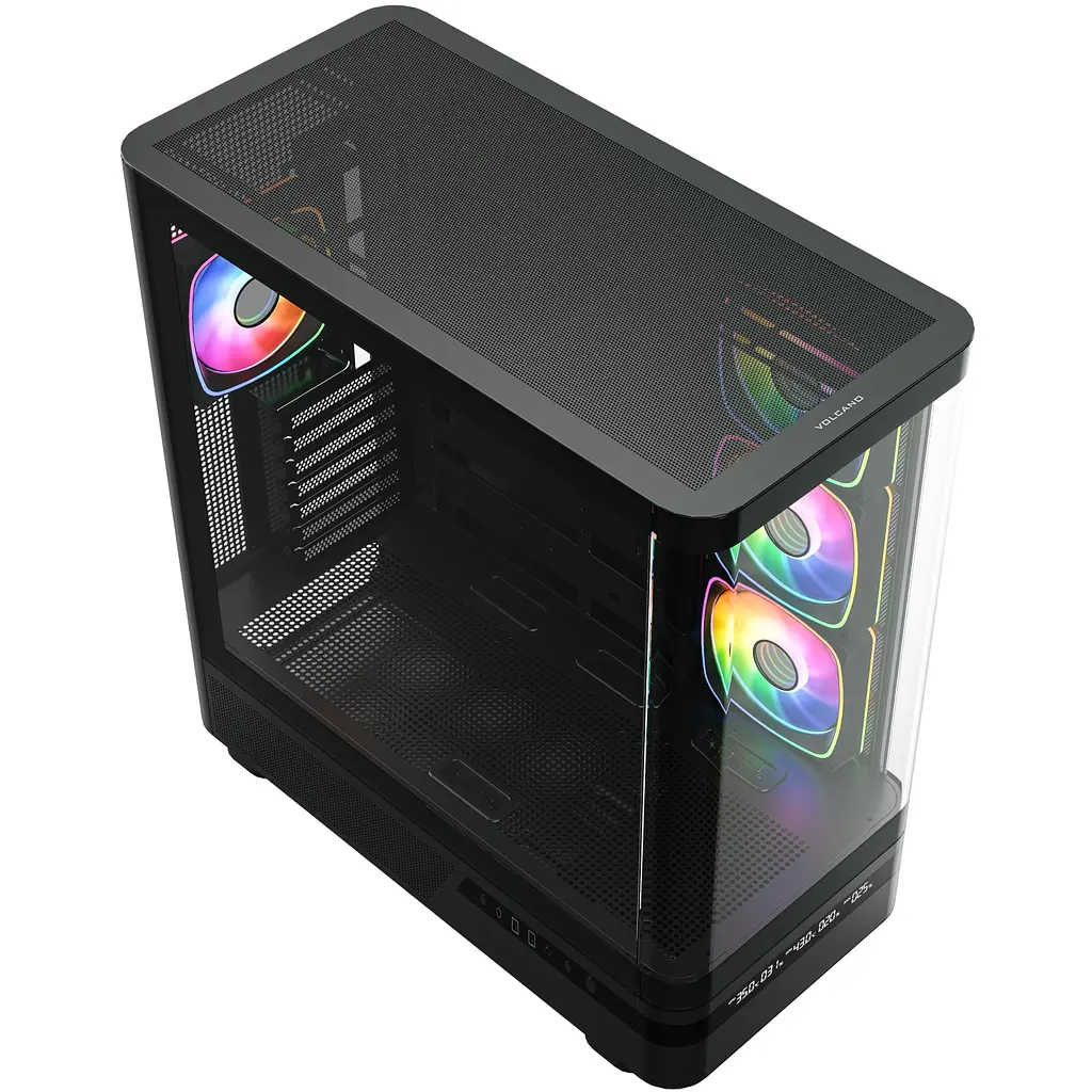 Корпус ModeCom VOLCANO AQ200 ARGB MIDI FRONT LCD 4x120mm fans BLACK без БЖ ATX - фото 9