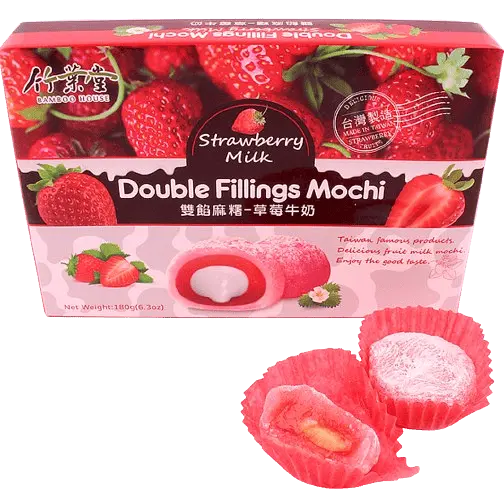 Тістечка моті Bamboo House Double Fillings Mochi Strawberry Milk 180г - фото 5