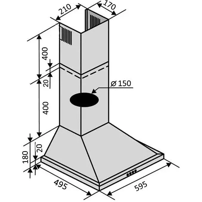 Вытяжка Ventolux Lido 60 WH (700) - фото 6
