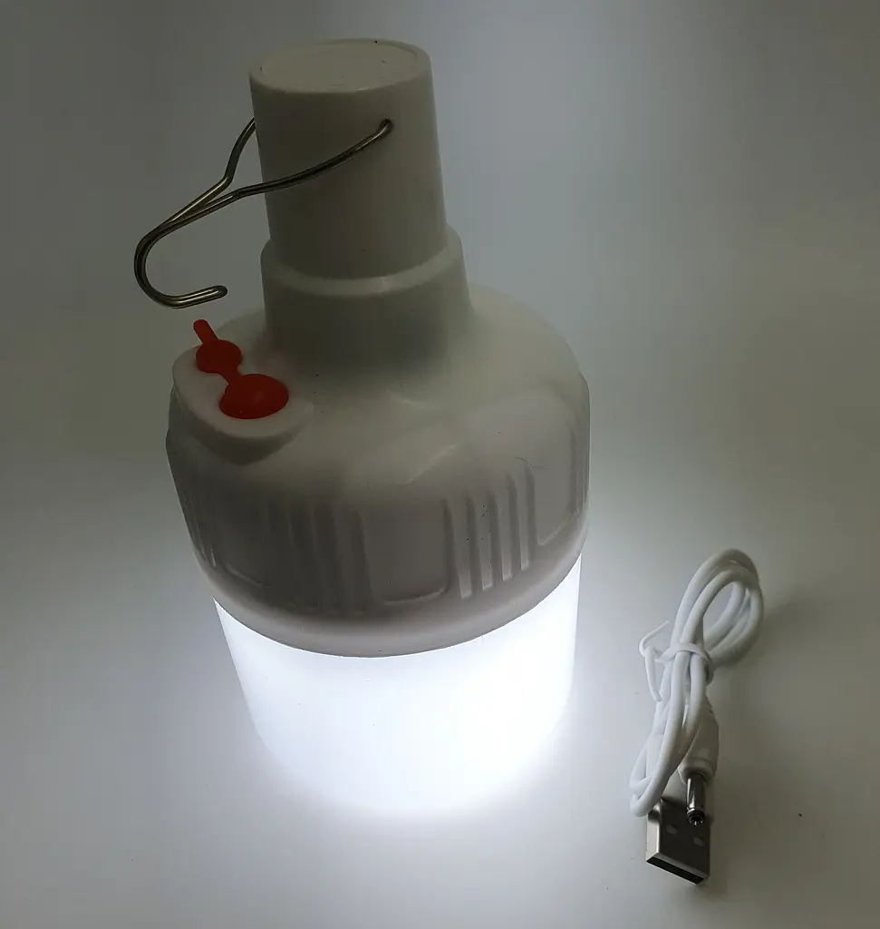 Акумуляторна кемпінгова LED лампа 20W світильник з гачком USB зарядка ліхтар світильник 14х8см Bailong BL 1820 - фото 2
