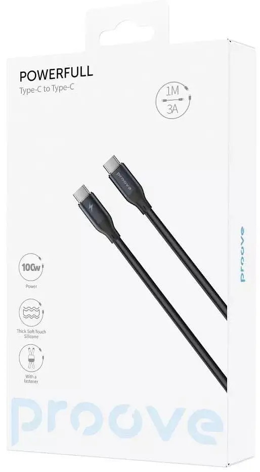 Кабель Proove PowerFull Type-C to Type-C 100W (1m) black (CCPF11002201) - фото 3