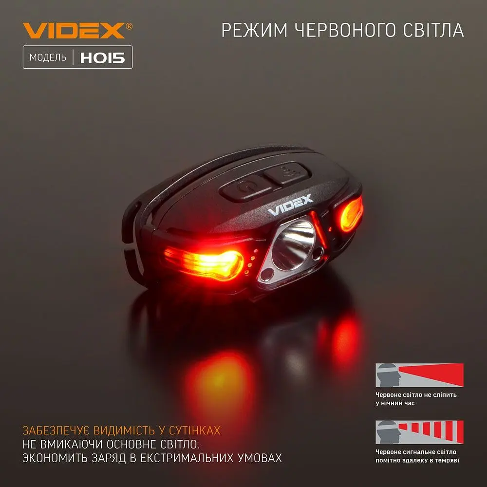 Налобный светодиодный фонарик Videx 330Lm 5000K (VLF-H015) - фото 5