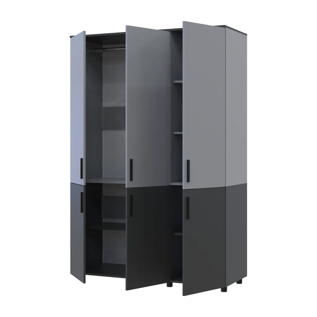 Шафа для одягу Doros Торн Антрацит/Сірий 3 ДСП (штанга) 135х51.6х200 (44900519) - фото 7