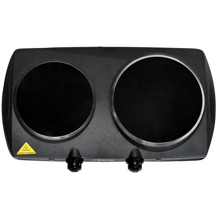 Електроплита керамічна двоконфорочна Vegas VEС-2048 чорна - фото 2