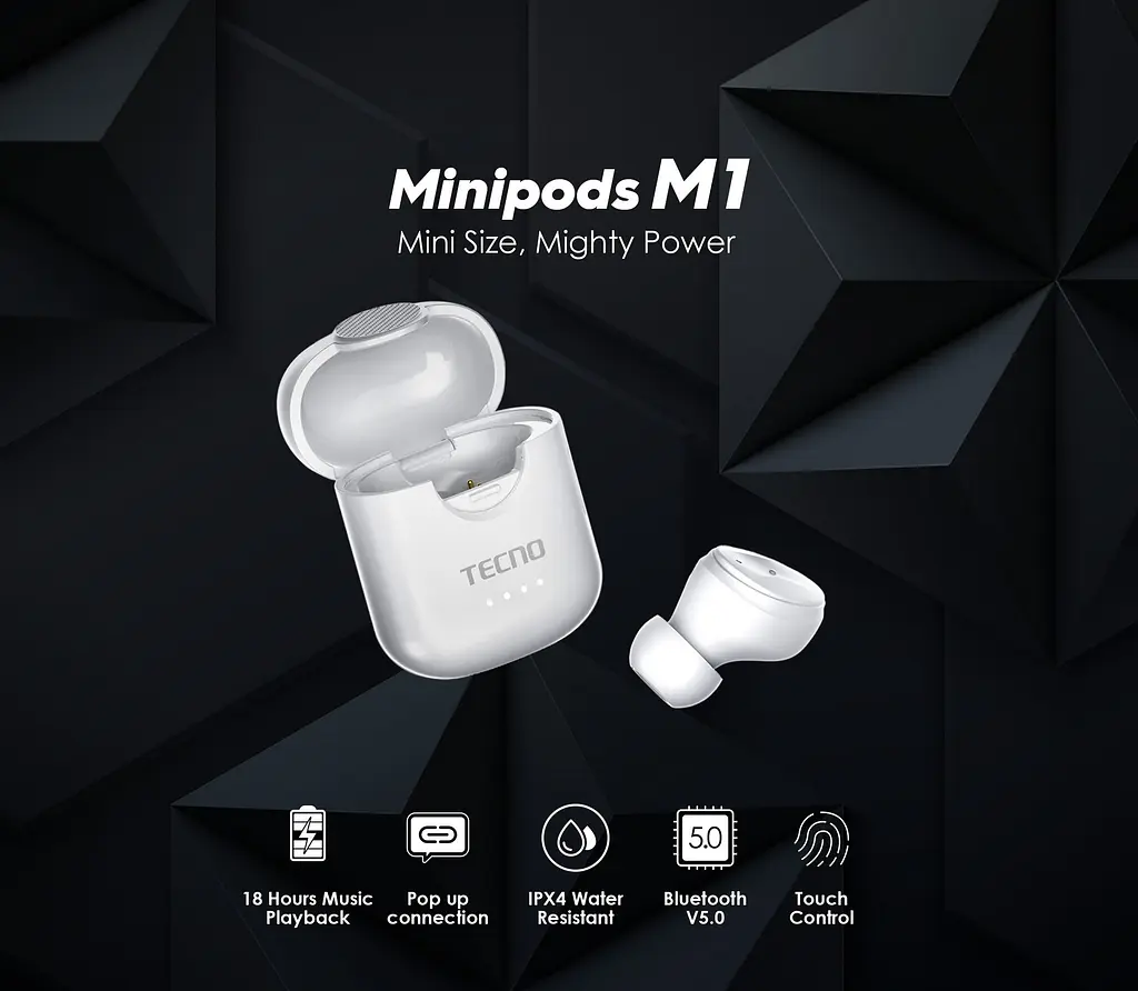 Моно гарнітура Tecno Minipods M1 White (4895180759475) - фото 10