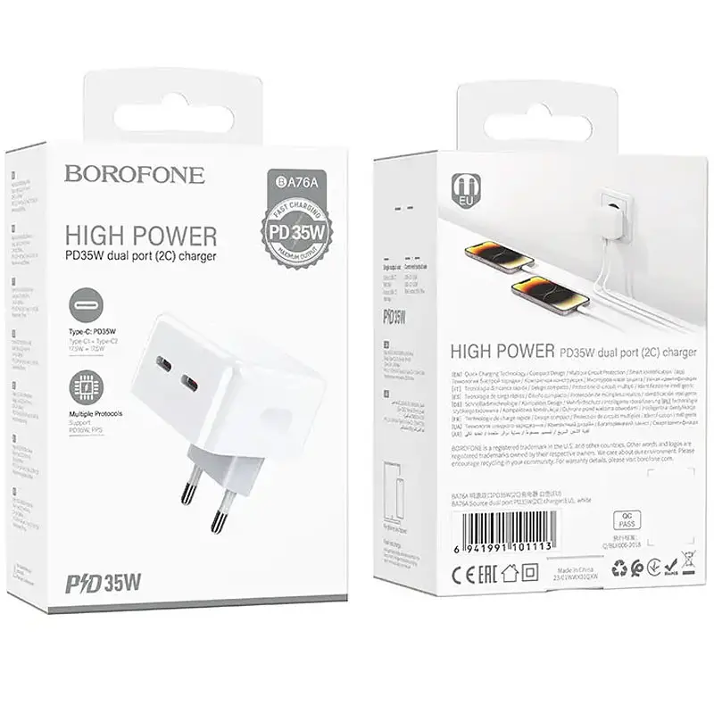 МЗП Borofone BA76A Source PD35W (2USB-C) White - фото 6