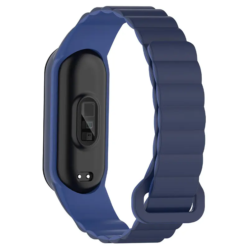 Ремінець Dual-color Magnetic для Xiaomi Mi Band 7/6/5/4/3 Navy Blue / Blue - фото 2