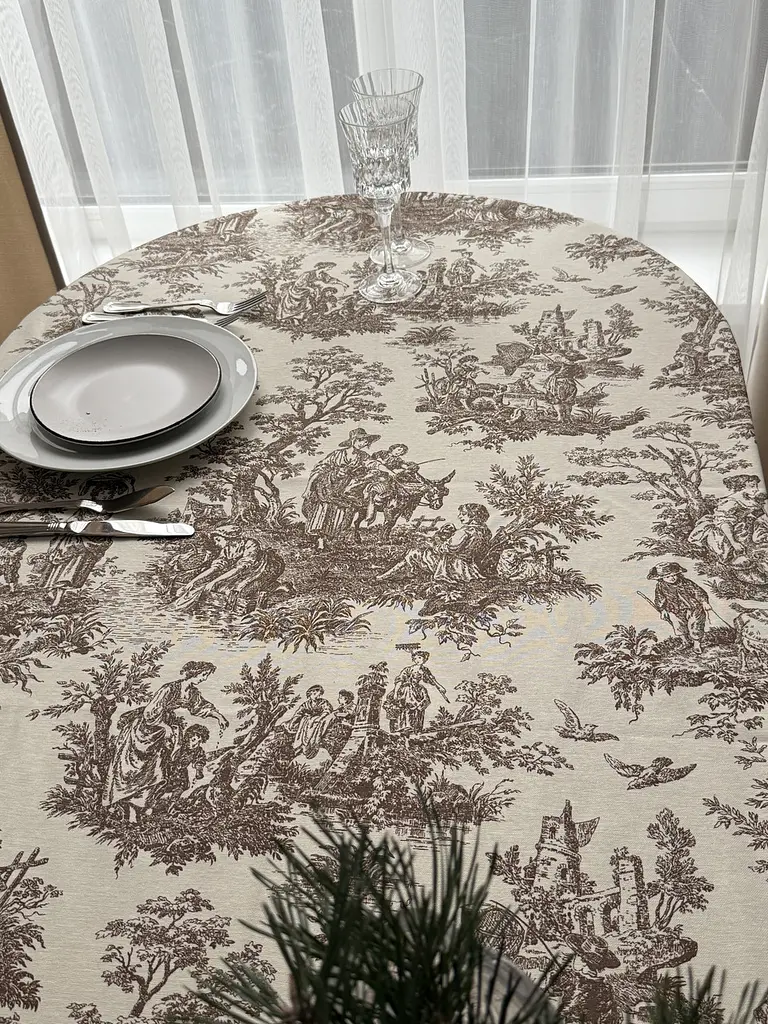 Скатертина столова Ecotton DUCK 170х200 см водовідштовхувальна Italiano бежевий (30497 Beige) (25027) - фото 9
