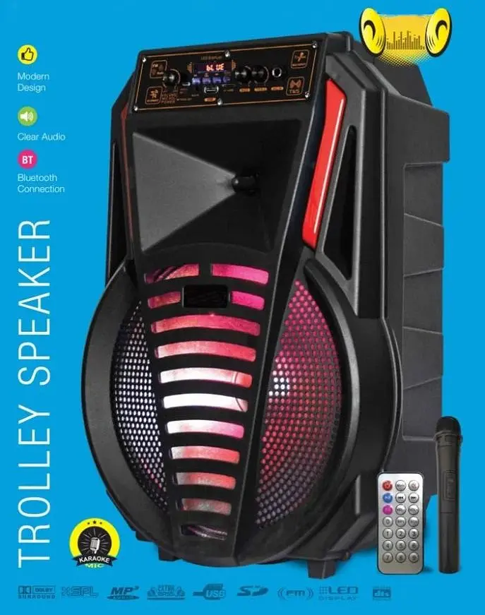 Портативна колонка BIG PREDATOR-XR12 75W, USM/MP3/FM/Bluetooth + 2 мікрофони караоке - фото 2